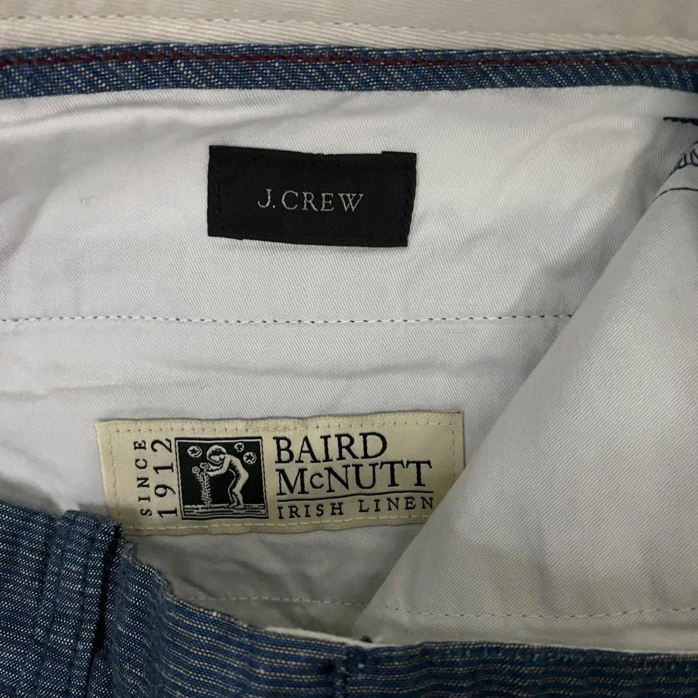 J.Crew 770 Pants Mens 31x32 Blue Baird McNutt Cotton Irish Linen Chino Dress